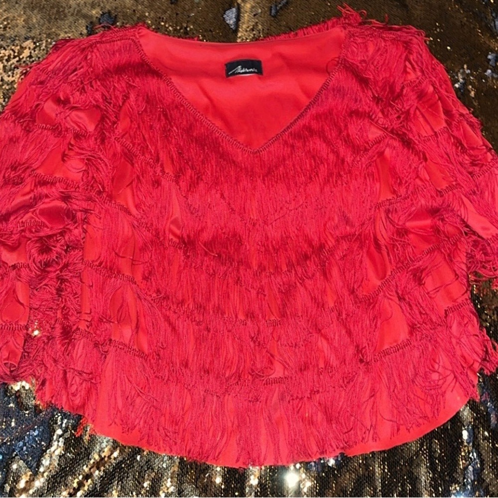 Red Fringe Blouse